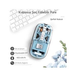 Kruxon ZR1133 MAVİ 501 BT+ WİRELESS MOUSE