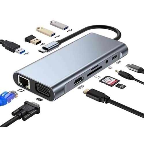 Kruxon ZR1056 TYPE-C USB 8İN1 3.0 HUB