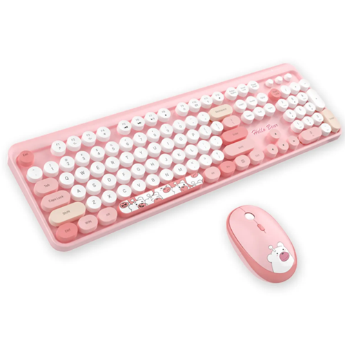 Kruxon HELLO BEAR PEMBE KLAVYE MOSUE SET
