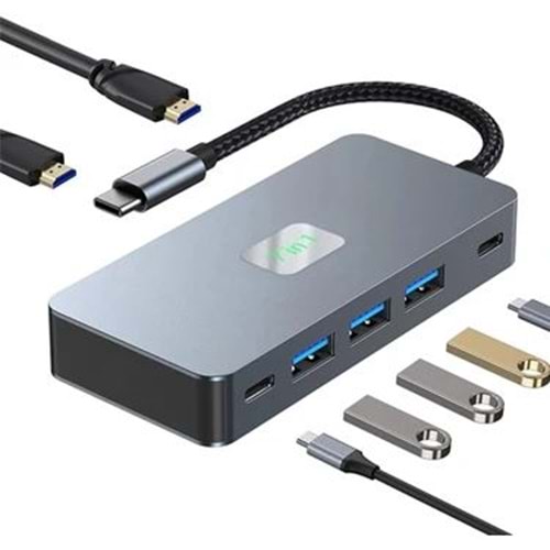 Kruxon ZR1056 TYPE-C USB 8İN1 3.0 HUB