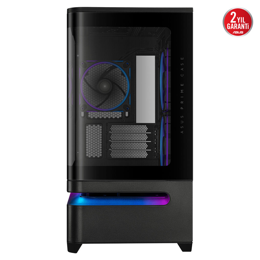 ASUS PRIME AP202 TG ARGB, PSU YOK, Tempered Glass, Kavisli Panel, ARGB, mATX, GAMING KASA