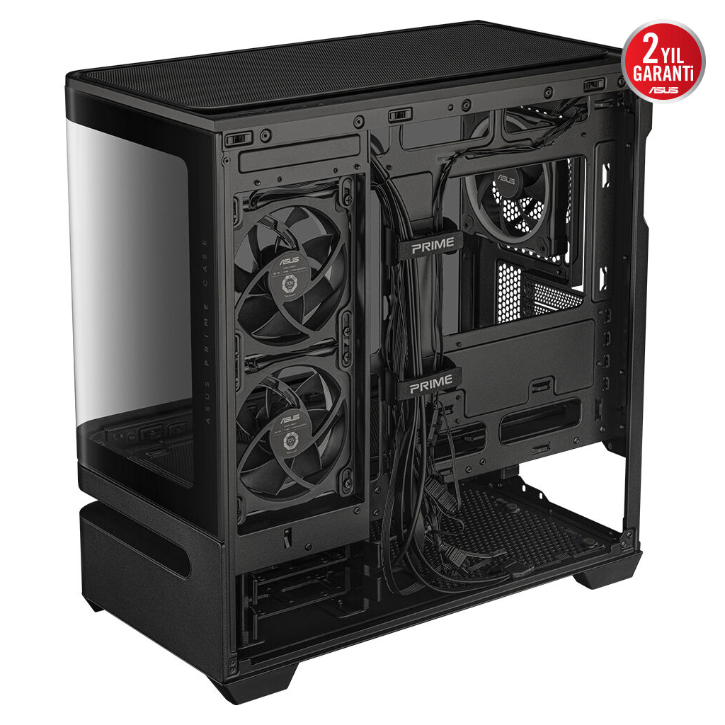 ASUS PRIME AP202 TG ARGB, PSU YOK, Tempered Glass, Kavisli Panel, ARGB, mATX, GAMING KASA