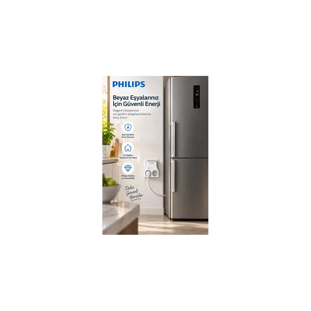 PHILIPS CHP7022W/62, 2li, Akım Korumalı Priz, 1140 Joules, (Beyaz)
