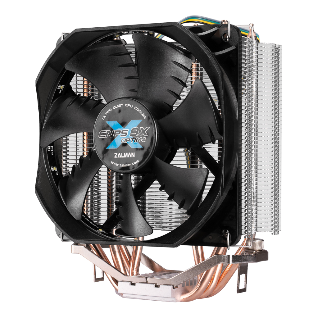 ZALMAN CNPS9X OPTIMA, 12cm Fan, CPU Kule Tipi Hava Soğutma, Beyaz Led, 4 adet Bakır Isı Borusu (AMD ve INTEL Tüm işlemciler ile uyumlu)