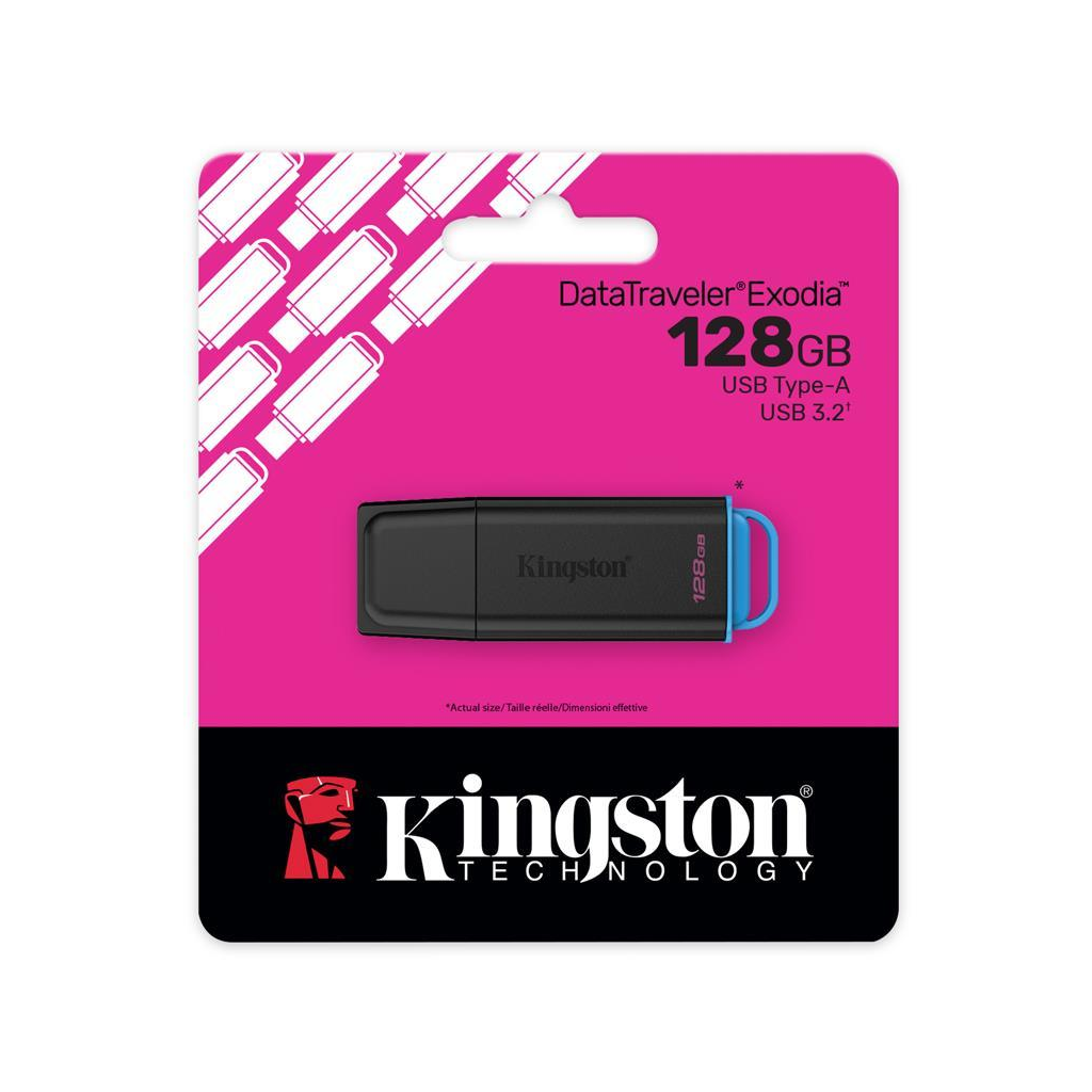 KINGSTON DTXG2/128GB USB 3.2 DataTraveler Exodia Gen 1 Flash Bellek (Siyah-Mavi)
