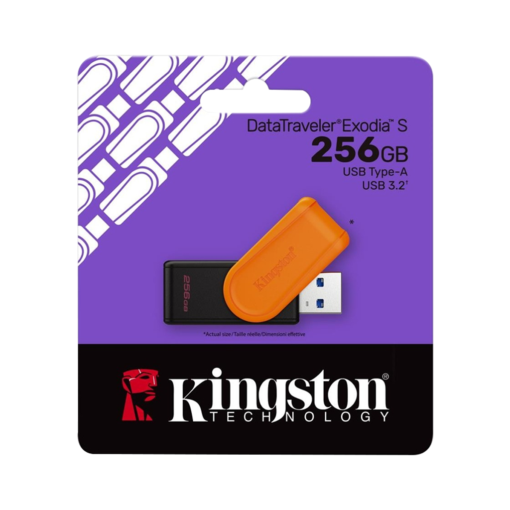 KINGSTON DTXS/256GB USB 3.2 DataTraveler Exodia S Gen 1 Flash Bellek (Siyah-Turuncu)