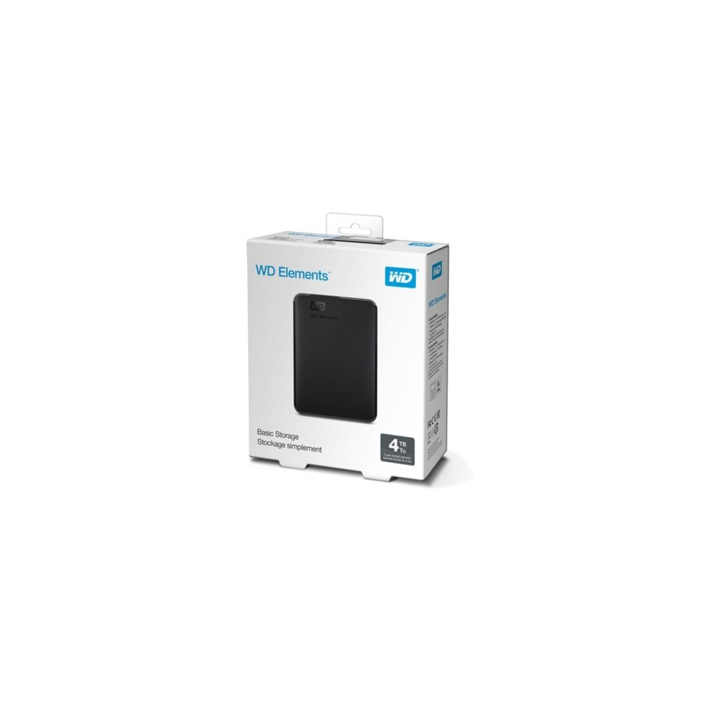 WD WDBU6Y0040BBK-WESN, Elements, 4TB, 2.5", USB3.0, Taşınabilir, Harici HDD, Siyah (Türkiye Distribütörü Garantili)