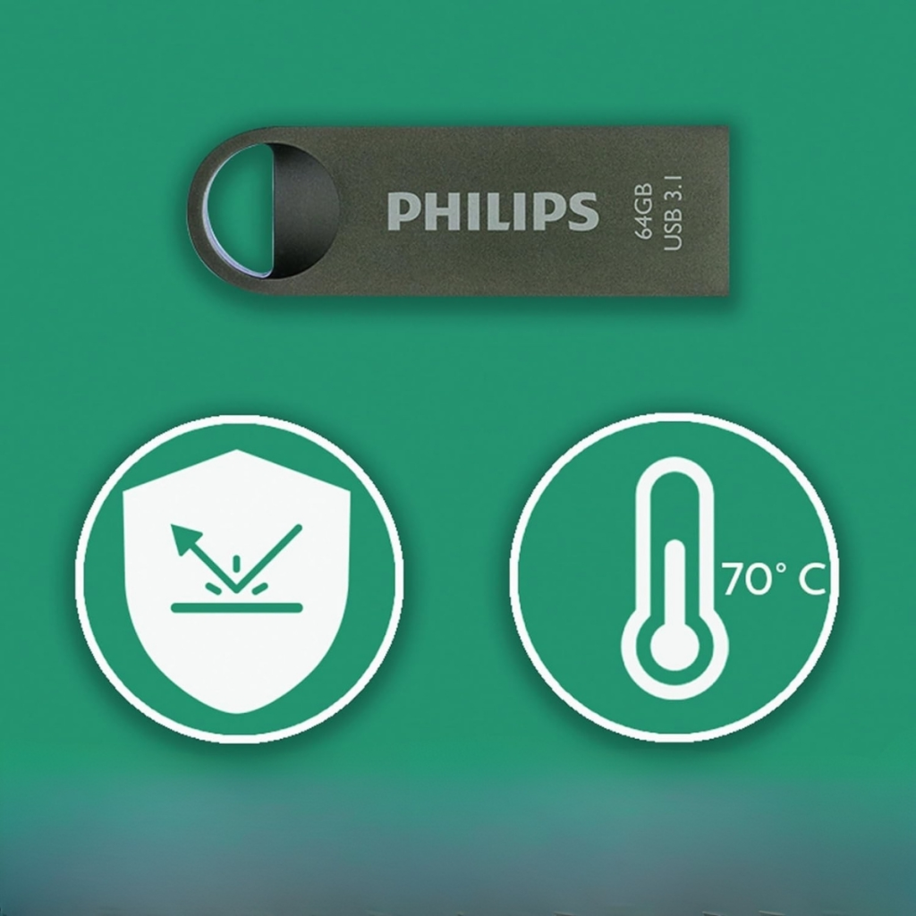 PHILIPS FM64FD165B, 64GB, USB 3.1, Moon, Uzay Grisi, Flash Disk