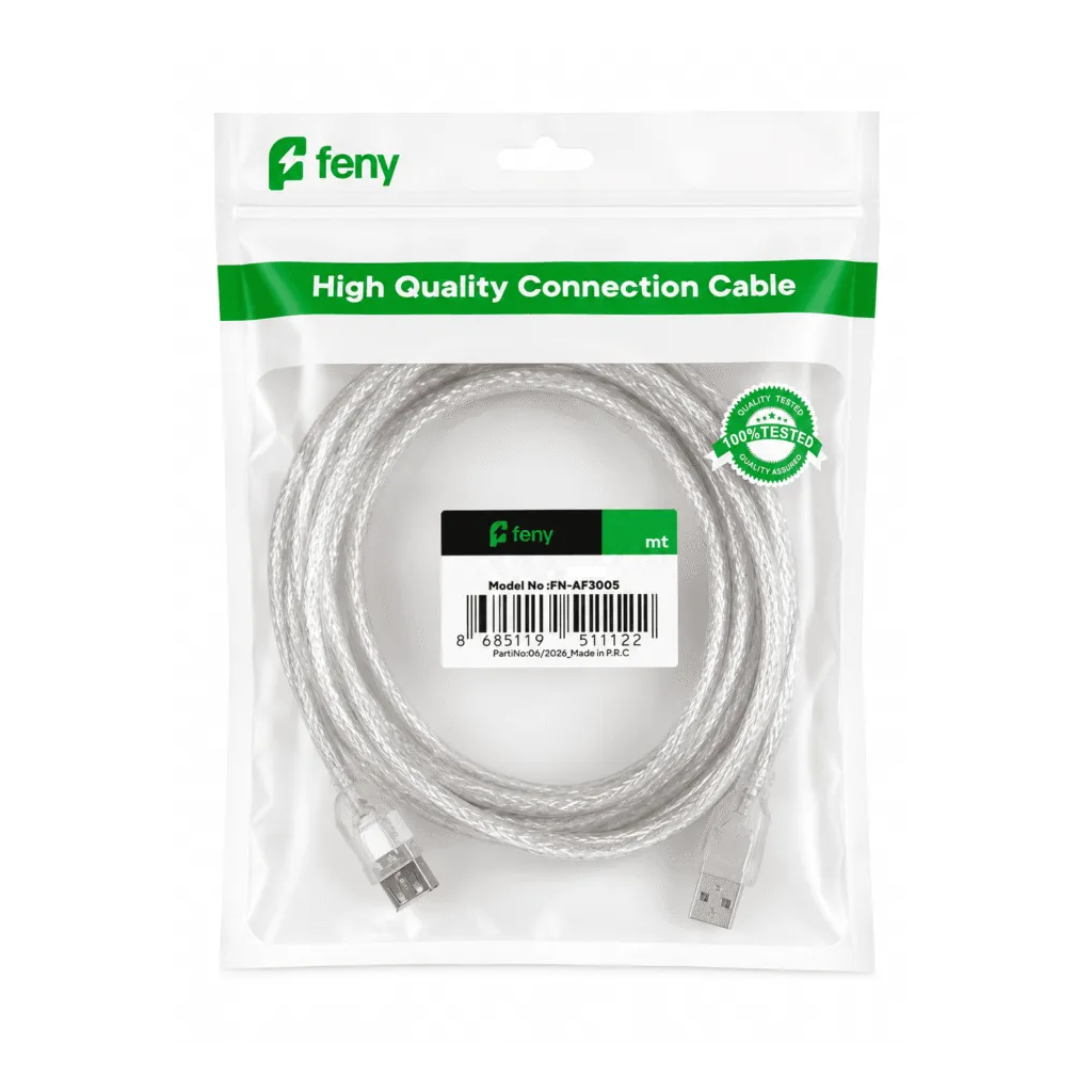 FENY FN-U3003, USB Yazıcı Kablosu, %100 Bakır, 3 Metre