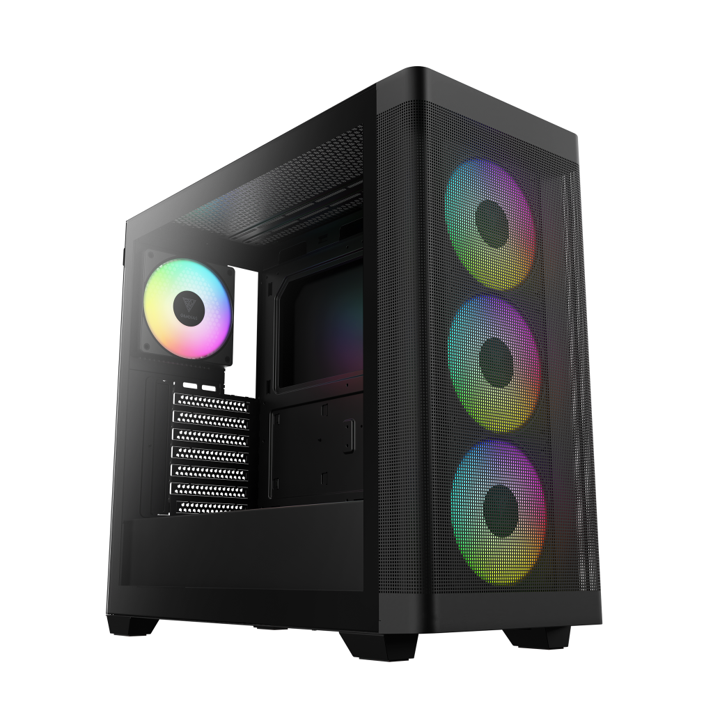 GAMDIAS ATHENA M3, 850W, 80+ Bronze, Tempered Glass, Type-C, Mesh Ön Panel, ARGB, ATX, GAMING KASA