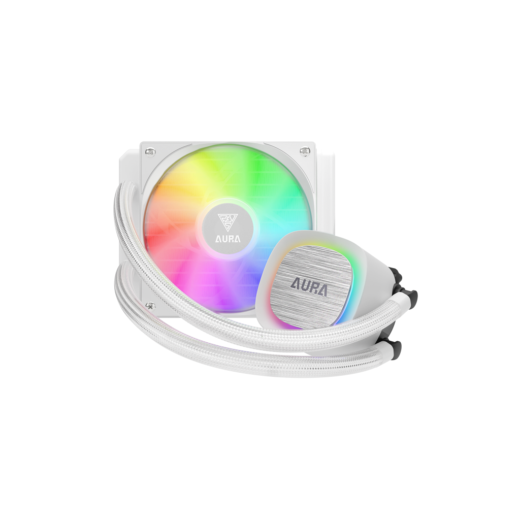 GAMDIAS AURA GL120 V2 WH, White Edition, 120mm,  RGB, 1 Fanlı, CPU Sıvı Soğutma