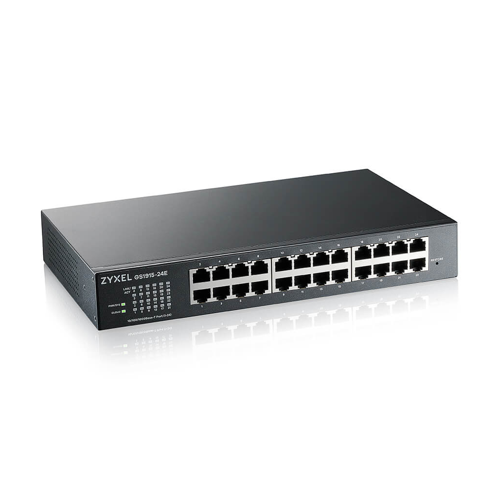 ZyXEL GS1915-24E, 24 Port, GigaBit, Yönetilebilir, Sessiz, Masaüstü Switch
