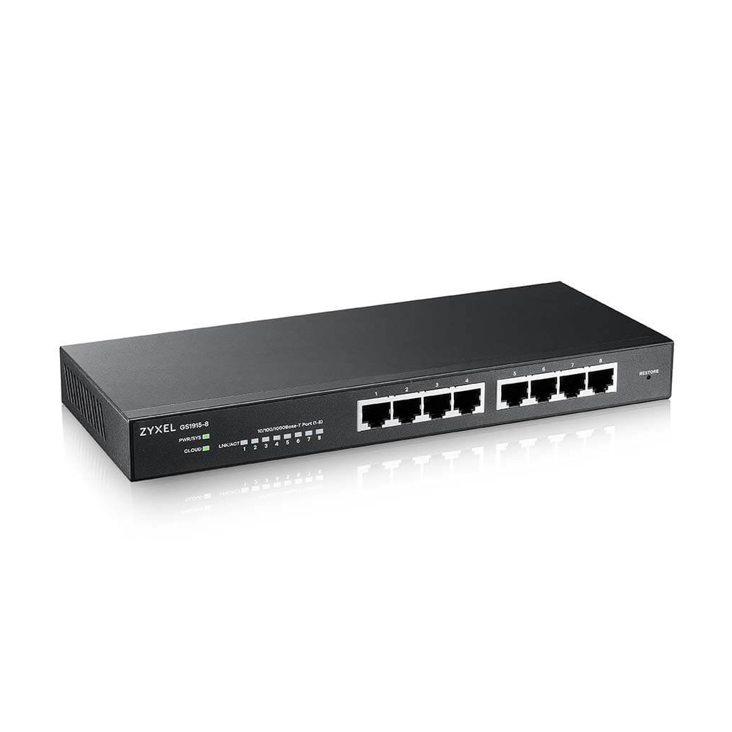 ZyXEL GS1915-8, 8 Port, GigaBit, Yönetilebilir, Masaüstü Akıllı Switch