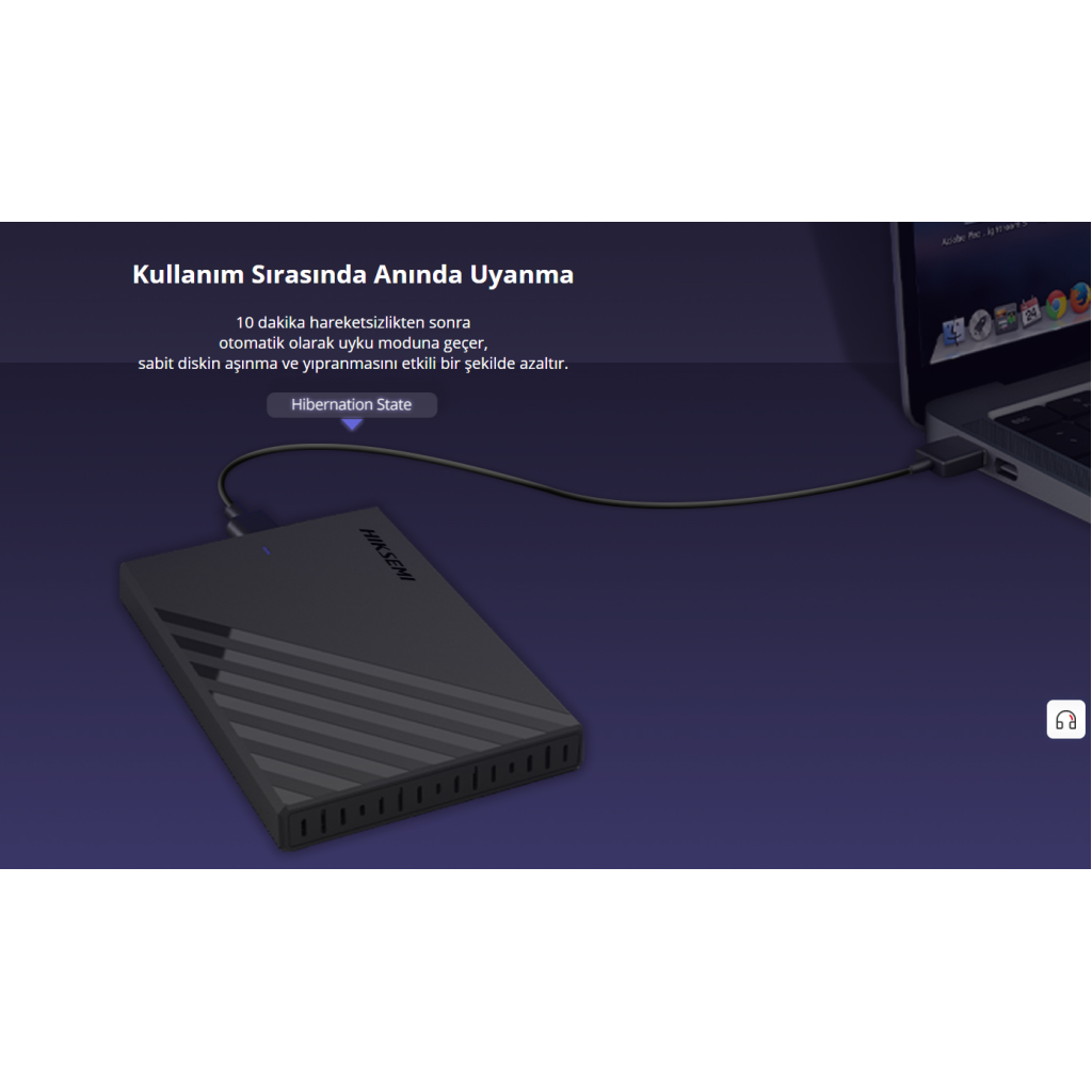 HIKSEMI HS-HUB-MHB201, USB3.0, 2,5" SSD ve HDD Destekler, 5Gbps, Siyah, Windows, Mac-OS, Linux, Android, Alüminyum Disk Kutusu
