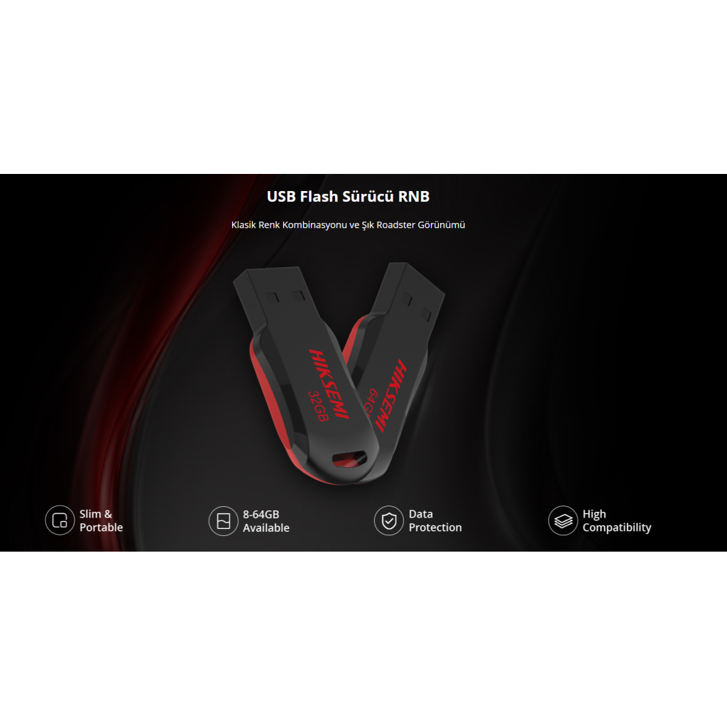 HIKSEMI RNB, HS-USB-M200R, 32GB, USB 2.0, İnce ve Taşınabilir, Veri Koruma, Flash Disk