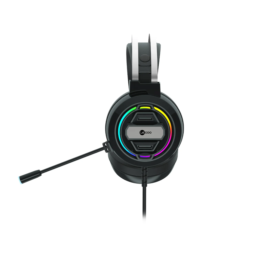 LECOO HT401, Kablolu, 3.5mm Jac, USB, Rainbow Aydınlatma, Gaming, Mikrofonlu, Kulaklık (Siyah)