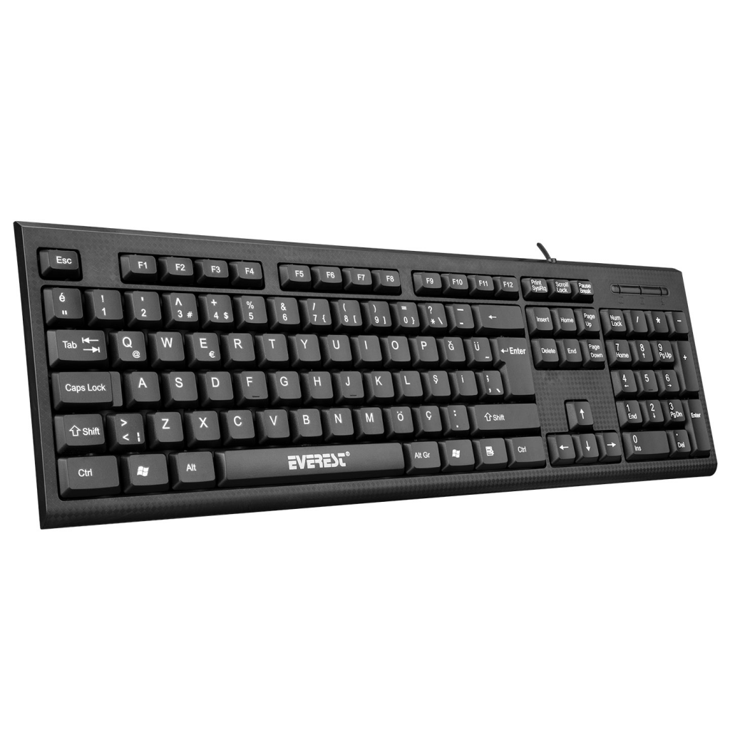 EVEREST KB-871U, USB Kablolu, Türkçe Q,  Standart Klavye (Siyah)