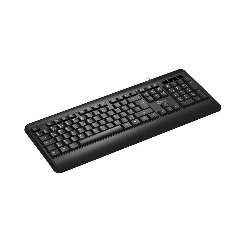 LECOO KB104, USB Kablolu, Türkçe Q,  Standart Klavye (Siyah)