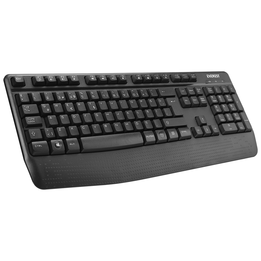 EVEREST KM-3335, Siyah, 2.4Ghz Kablosuz, Türkçe Q, Multimedya, Klavye Mouse Set