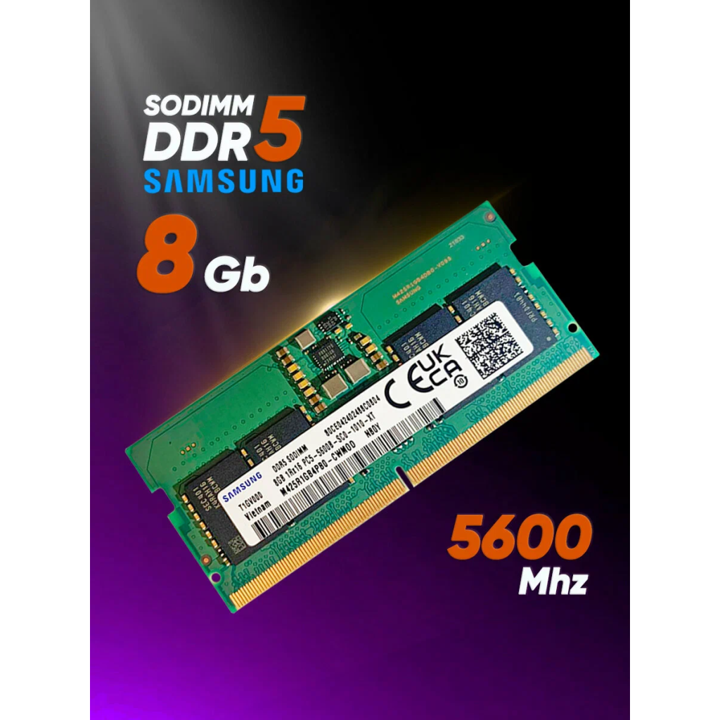 Samsung SAMSO5600/8, 8GB, DDR5, 5600MHz,  CL46, 1.1V Notebook Ram (M425R1GB4PB0-CWM0D)