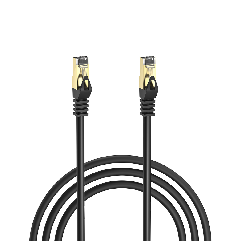 S-LINK MM-CAT703, CAT7, Patch, 3Mt, Gold Uçlu,   FTP, CCA, Ağ Bağlantı Kablosu (Siyah)