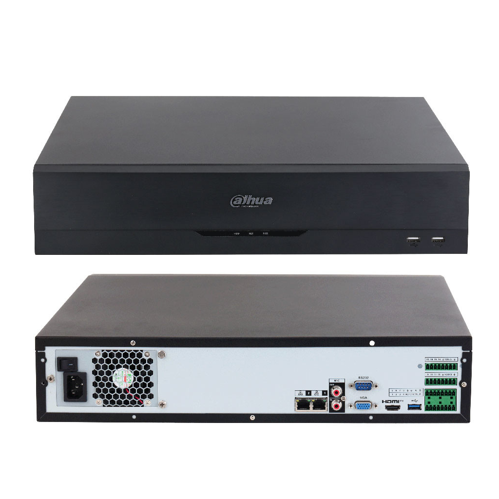 DAHUA  NVR4832-EI, 32Kanal, 16Mpix, H265+, 8 HDD Desteği, 1080P Kayıt, 256Mbps Bant Genişliği, 2 Port GigaBit Lan, NVR