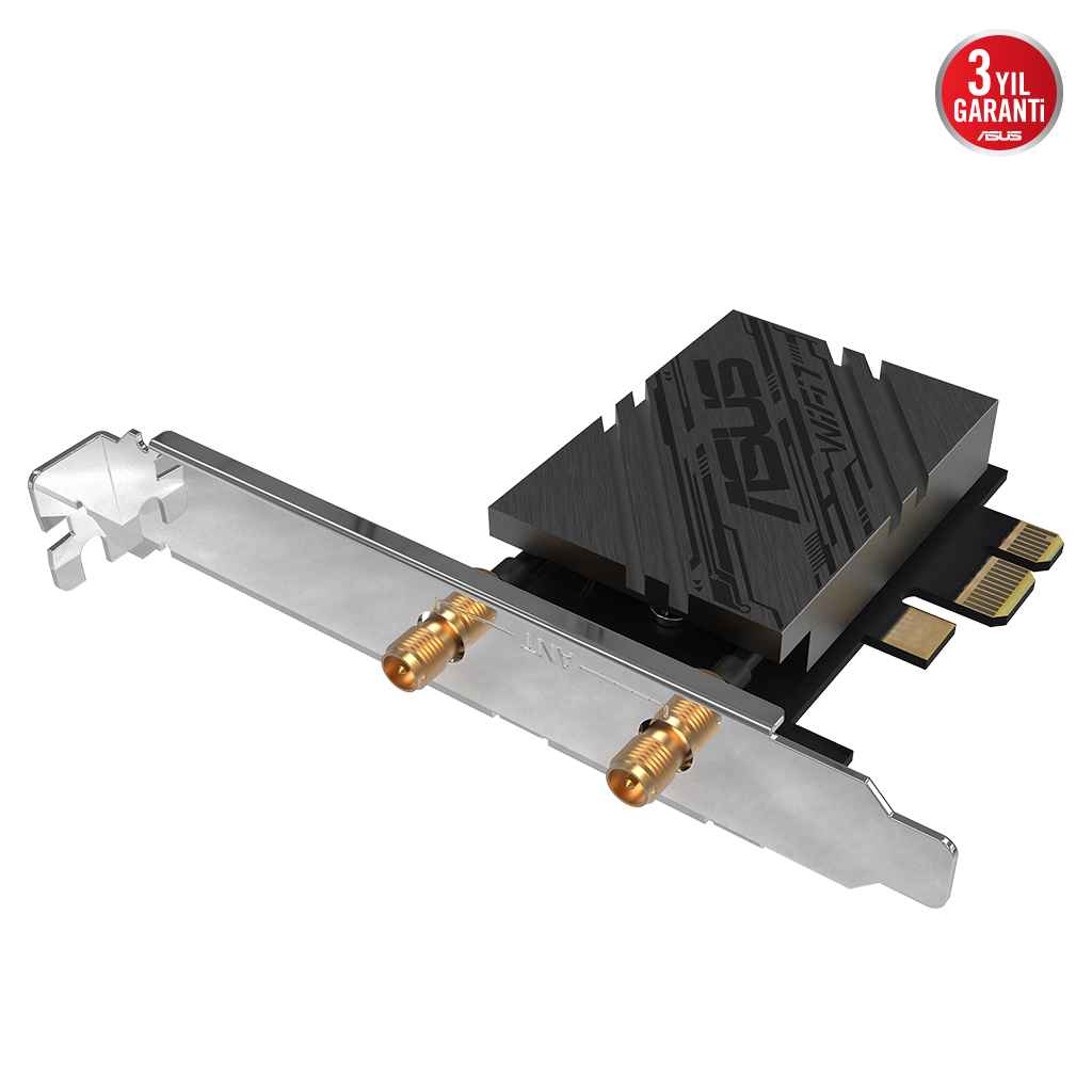 ASUS PCE-BE92BT, WIFI7, BE9400, 5764-2882-688Mbps, 6GHz-5GHz- 2.4GHz, Bluetooth 5.4, PCIe Ağ Adaptörü