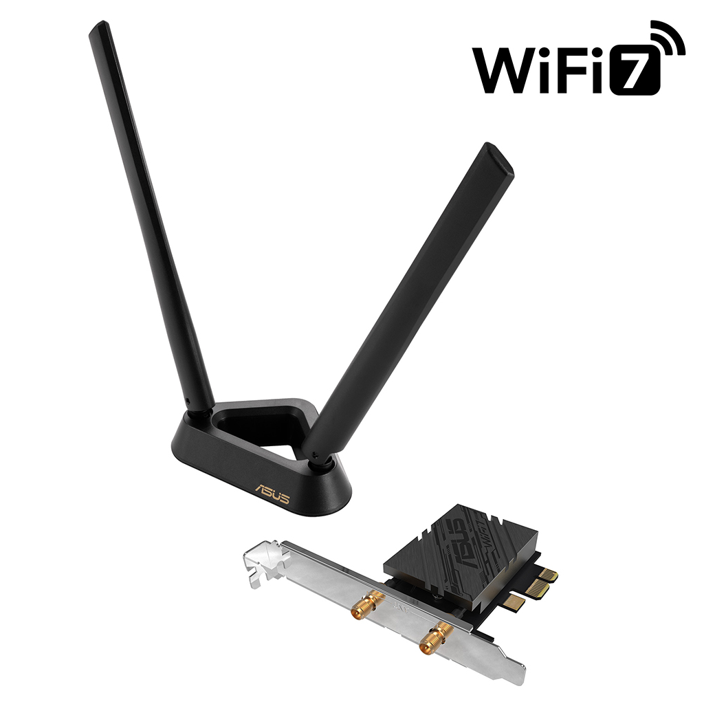 ASUS PCE-BE92BT, WIFI7, BE9400, 5764-2882-688Mbps, 6GHz-5GHz- 2.4GHz, Bluetooth 5.4, PCIe Ağ Adaptörü