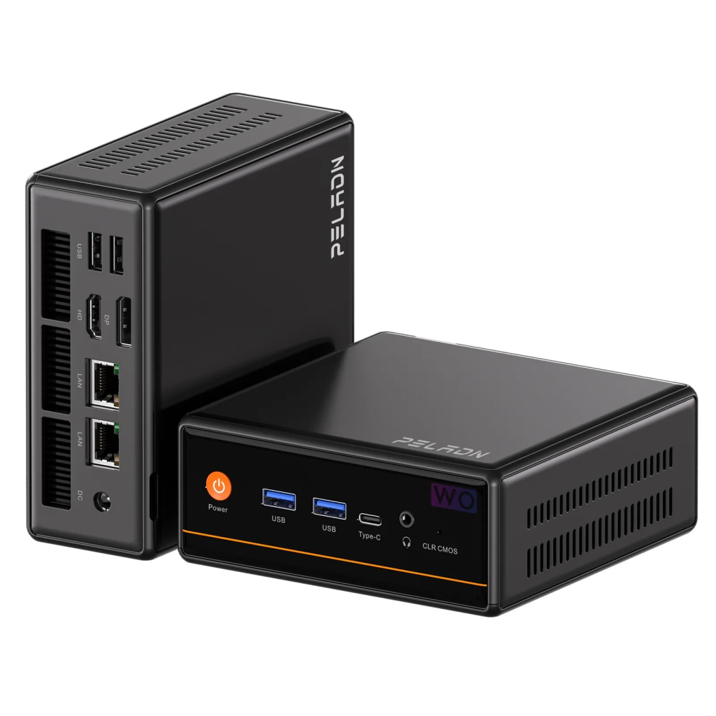 PELADN WO4 Serisi, AMD Ryzen 5 5600H, 16Gb Ram, 512Gb SSD, 1xHDMI, 1xDP,  4xUSB, 1xType-C, 2xLAN, Paylaşımlı Ekran Kartı, Wi-Fi6, Bluetooth 5.2, Windows 11 Pro, MFF MiniPC