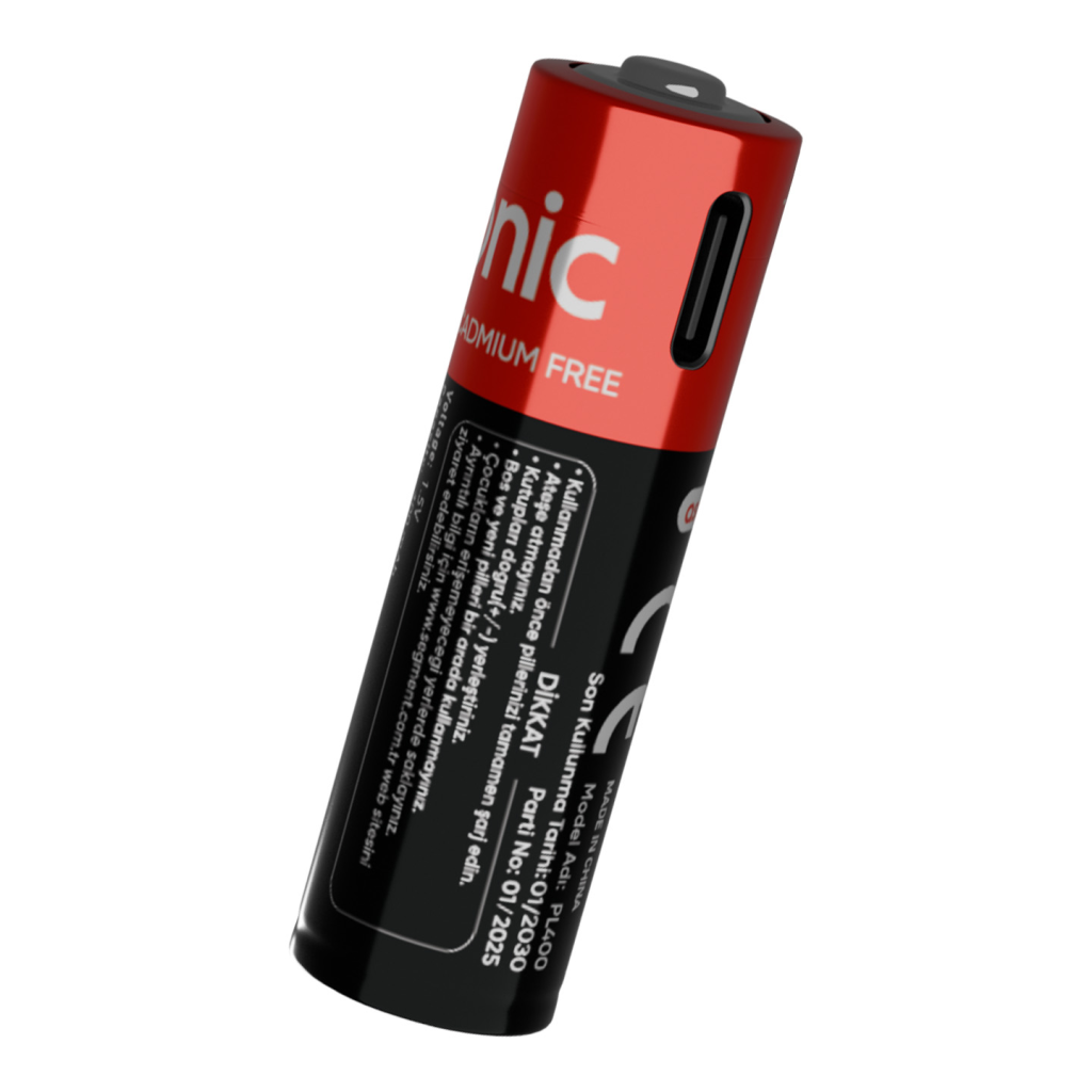 ASONIC PL400, AAA, Şarjlı Pil, 1.5Volt, 400mAh/750mwh, Type-C ile Kolay Şarj,  2 li Paket (USB To Type-C Kablo Hediye)