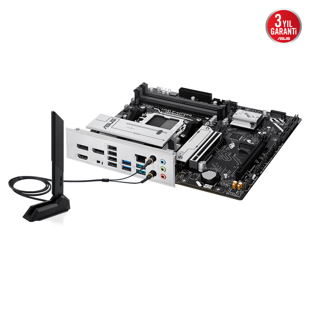 ASUS PRIME B850M-A WIFI, 4xDDR5, 3xM.2, 2xDP, HDMI, Type-C, Wi-Fi 6, Bluetooth 5.3, AM5 Soket Anakart