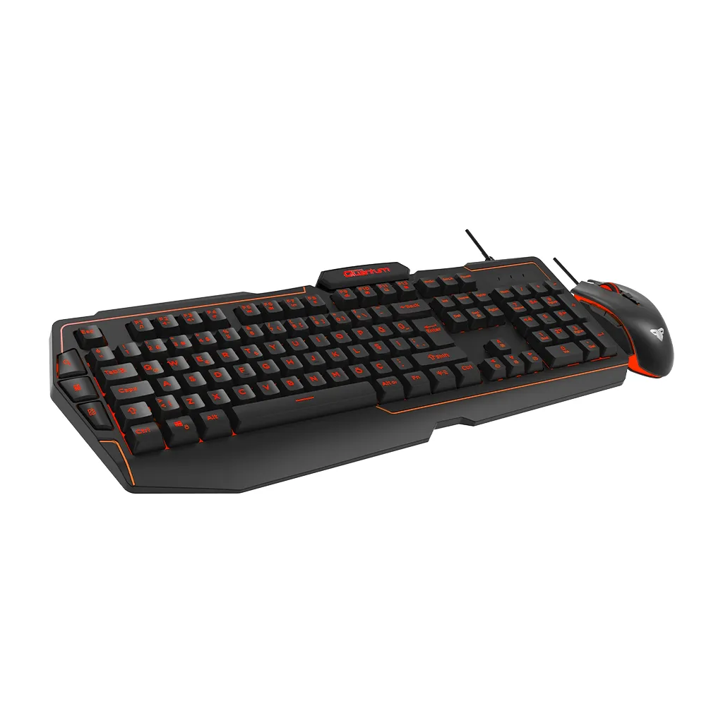 QUANTUM QG-Q6168, USB Kablolu, 3 Renk Arkadan Aydınlatmalı, Türkçe Q, 3600Dpi Mouse, Gaming Klavye Mouse Set (Siyah)