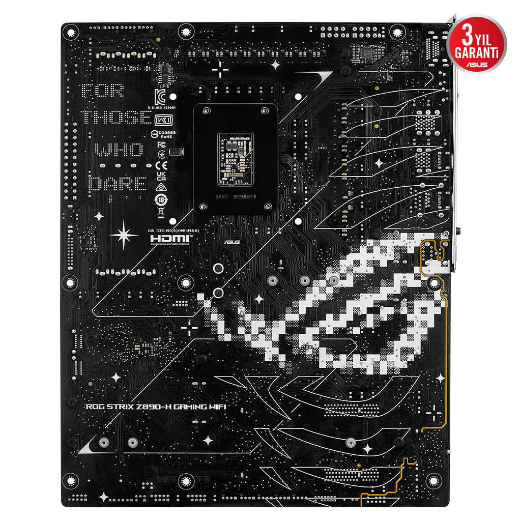 ASUS ROG STRIX Z890-H GAMING WIFI, 9066MHz, 4xDDR5, 4x M.2, HDMI, DP, Type-C, Wi-Fi 7, Bluetooth 5.4, Intel Core Ultra CPU(Seri 2), LGA1851 Soket, Gaming Anakart