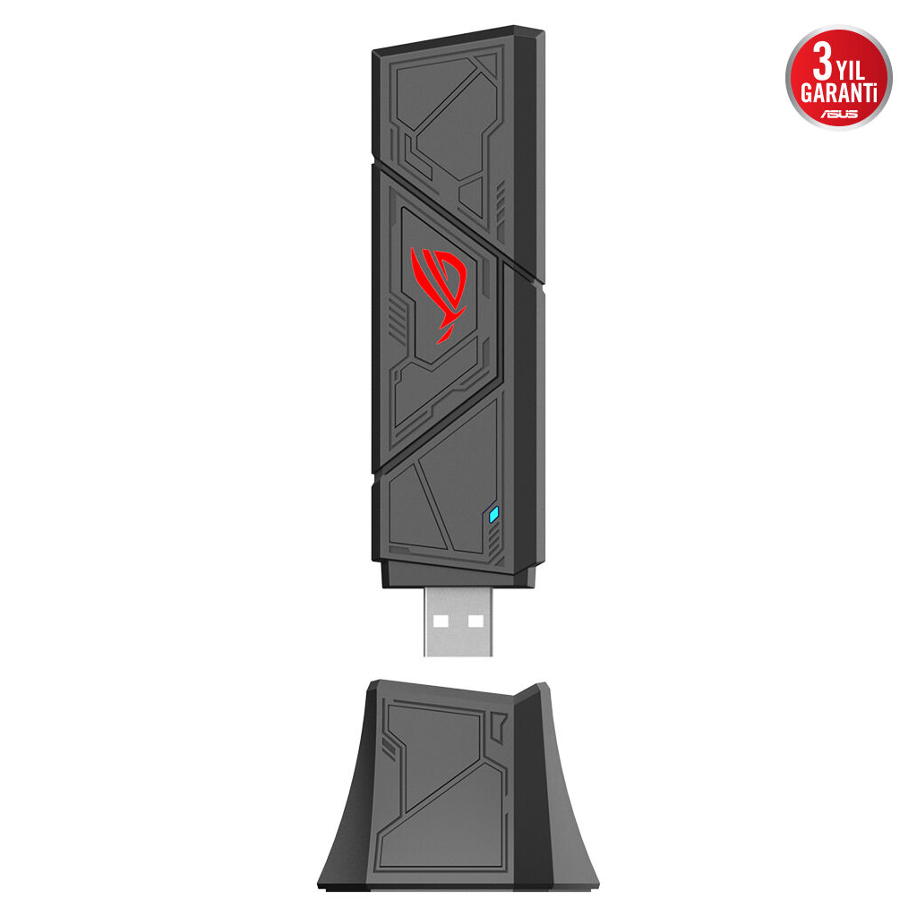 ASUS ROG USB-BE92,WIFI7, BE9400, 2882-2882-688Mbps 6GHz-5GHz-2.4GHz, 4096-QAM Desteği, WPA3 Usb Ağ Adaptörü