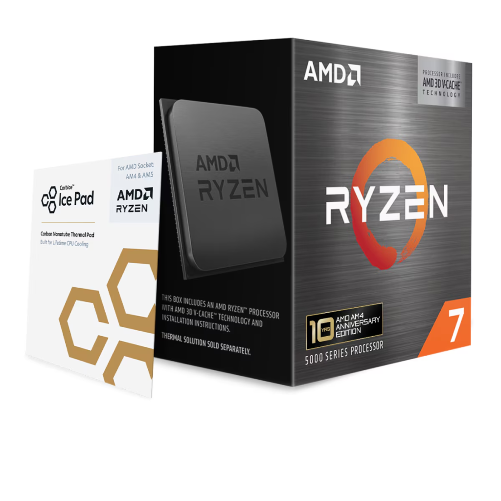 AMD RYZEN 7 5800X3D 8 Core, 3,40-4.50GHz, 100Mb Cache, 105W, AM4 Soket, BOX (Kutulu) (Dahili Grafik YOK, Fan YOK)