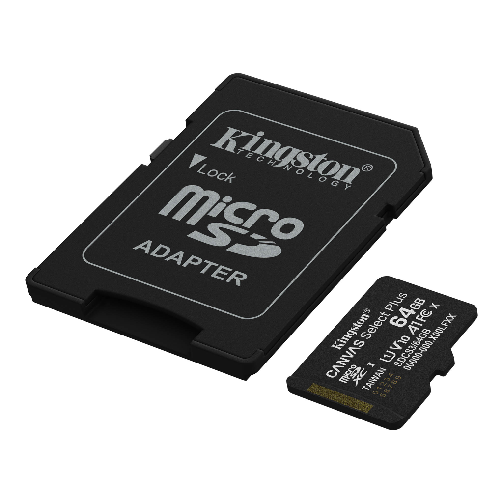 KINGSTON SDCS3/64GB, Canvas Select Plus Gen3 A1, 100Mb/s, MicroSD Kart Bellek (SD Adaptörlü)