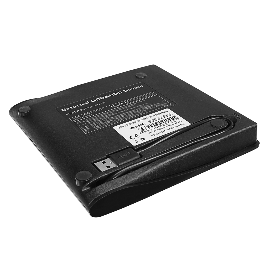 S-LINK SL-DRW06, USB 3.0, External, Siyah, Slim, CD-R/DVD-R/RW Optik Okuyucu/Yazıcı