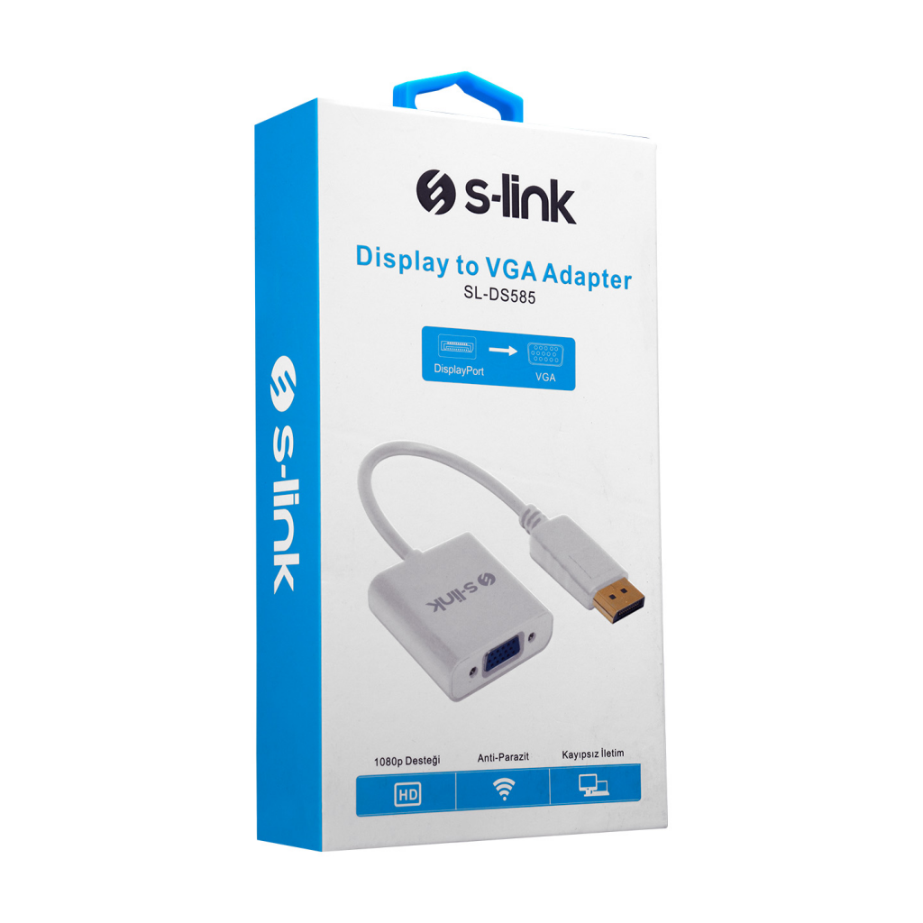 S-LINK SL-DS585, Display Port (DP) To VGA Çevirici Adaptör (10cm)