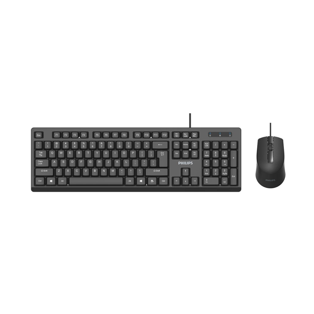 PHILIPS SPT6234B, Siyah, Türkçe Q, USB Kablolu, Klavye Mouse Set
