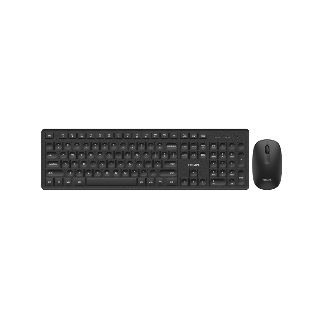 PHILIPS SPT6318B, Siyah, Türkçe Q, 2.4Ghz Kablosuz, Multimedya Klavye Mouse Set