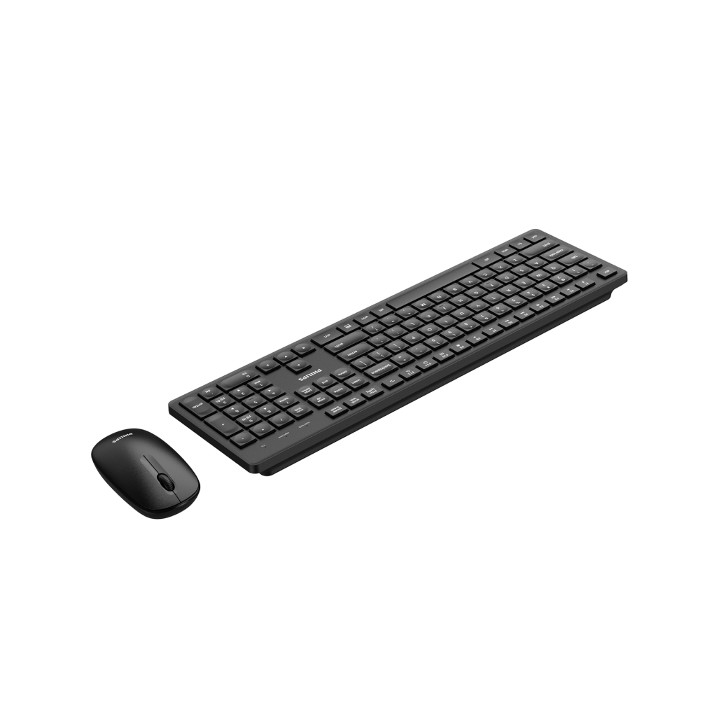 PHILIPS SPT6318B, Siyah, Türkçe Q, 2.4Ghz Kablosuz, Multimedya Klavye Mouse Set