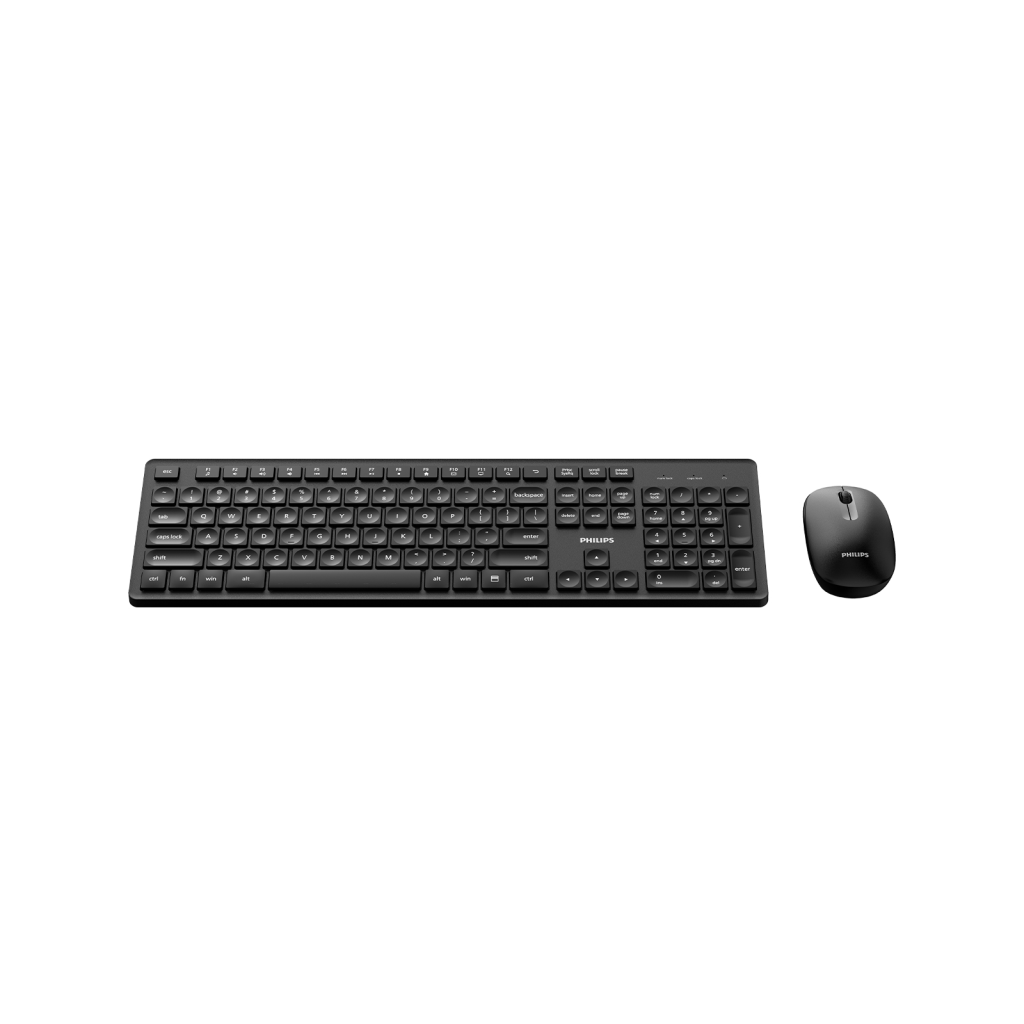 PHILIPS SPT6318B, Siyah, Türkçe Q, 2.4Ghz Kablosuz, Multimedya Klavye Mouse Set