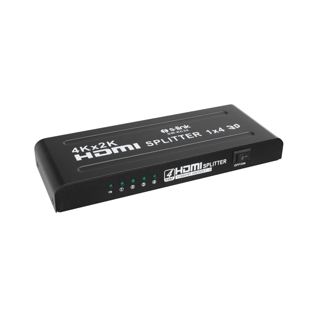 S-LINK SW-KC34, HDMI Çoklayıcı, 1Giriş, 4Çıkış, (1PC-4Monitör)
