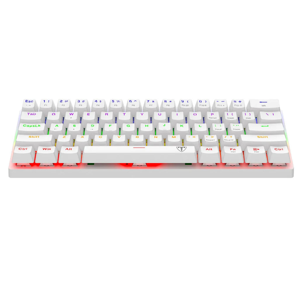 T-DAGGER ARENA LITE, T-TGK321W-LIT, USB Kablolu, ingilizce Q, Rainbow Backlight, Red Mekanik Switch, 61 Tuşlu, Gaming Klavye (Beyaz)
