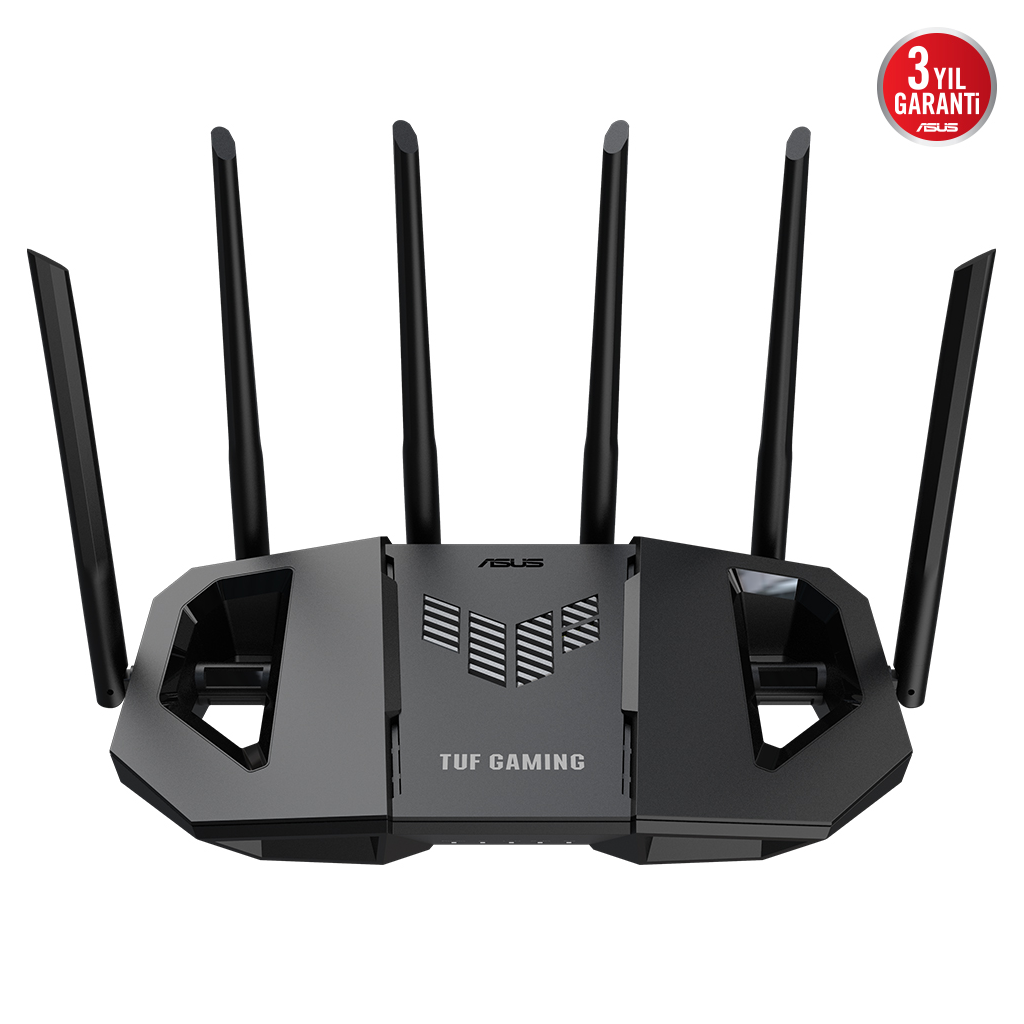 ASUS TUF-BE6500, BE6500, 3 Port, 6500Mbps, Dual Band, WİFİ 7, AiMesh, AiProtection Pro, GAMING Extendable Router
