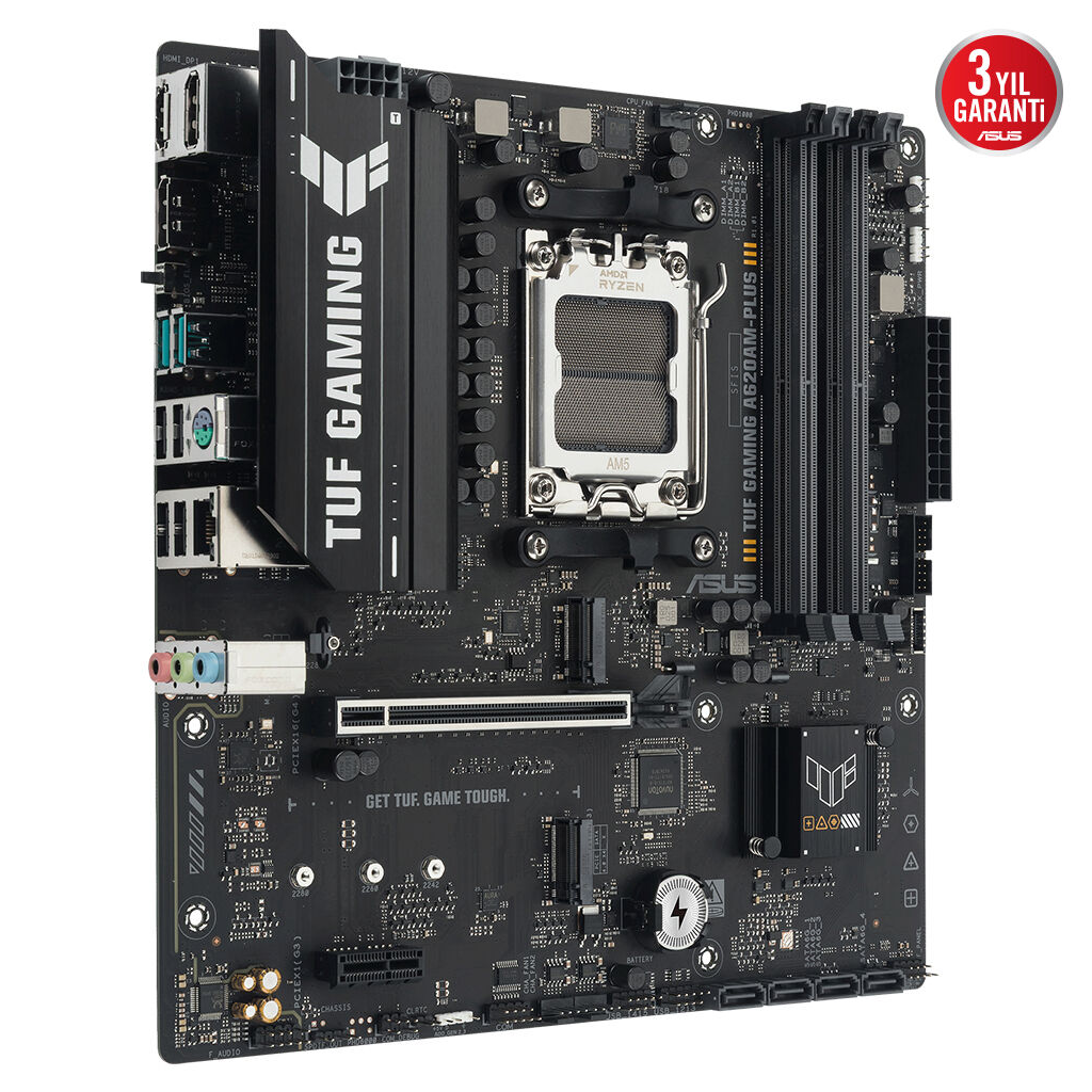 ASUS TUF GAMING A620AM-PLUS, 4xDDR5, 2x M.2, HDMI, 2xDP, AMD Ryzen 7000 Serisi, AM5 Soket Anakart