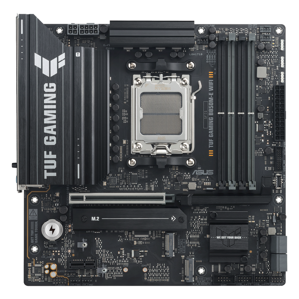 ASUS TUF GAMING B850M-E WIFI, 4xDDR5, 3x M.2, HDMI, DP, Type-C, Wi-Fi 6E, Bluetooth v5.3, AM5 Soket GAMING Anakart