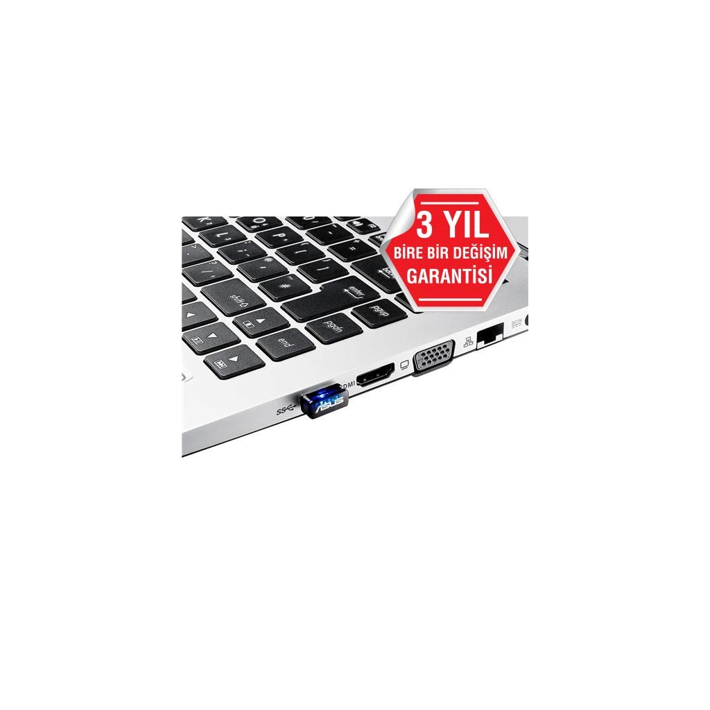 ASUS USB-N10 NANO, 150Mbps, 2.4GHz, USB2.0, WIRELESS ETHERNET