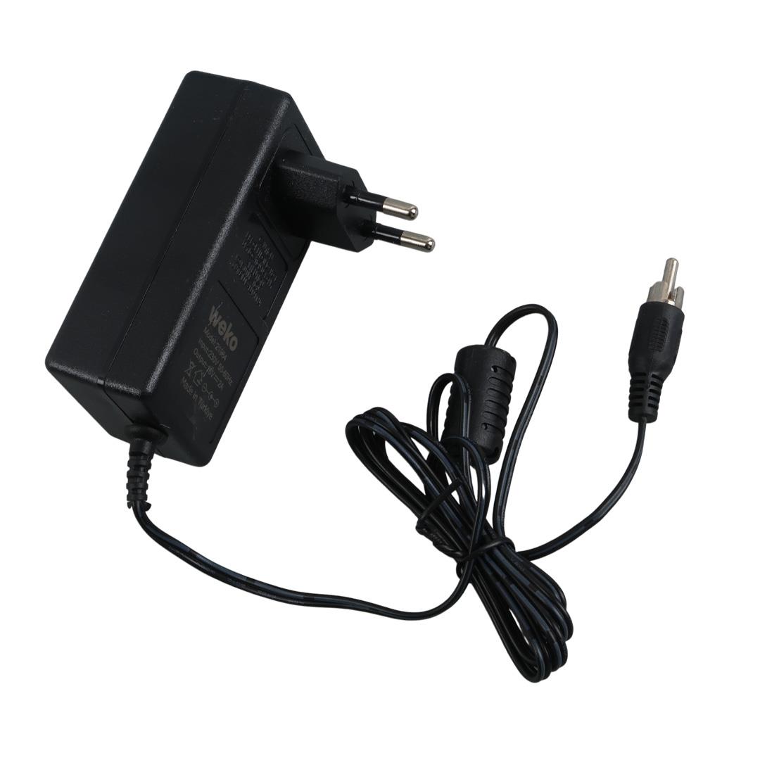 Weko 16 Volt - 2. Amper Tos Fişli Rca Yerli Üretim Priz Tipi Santral Adaptörü