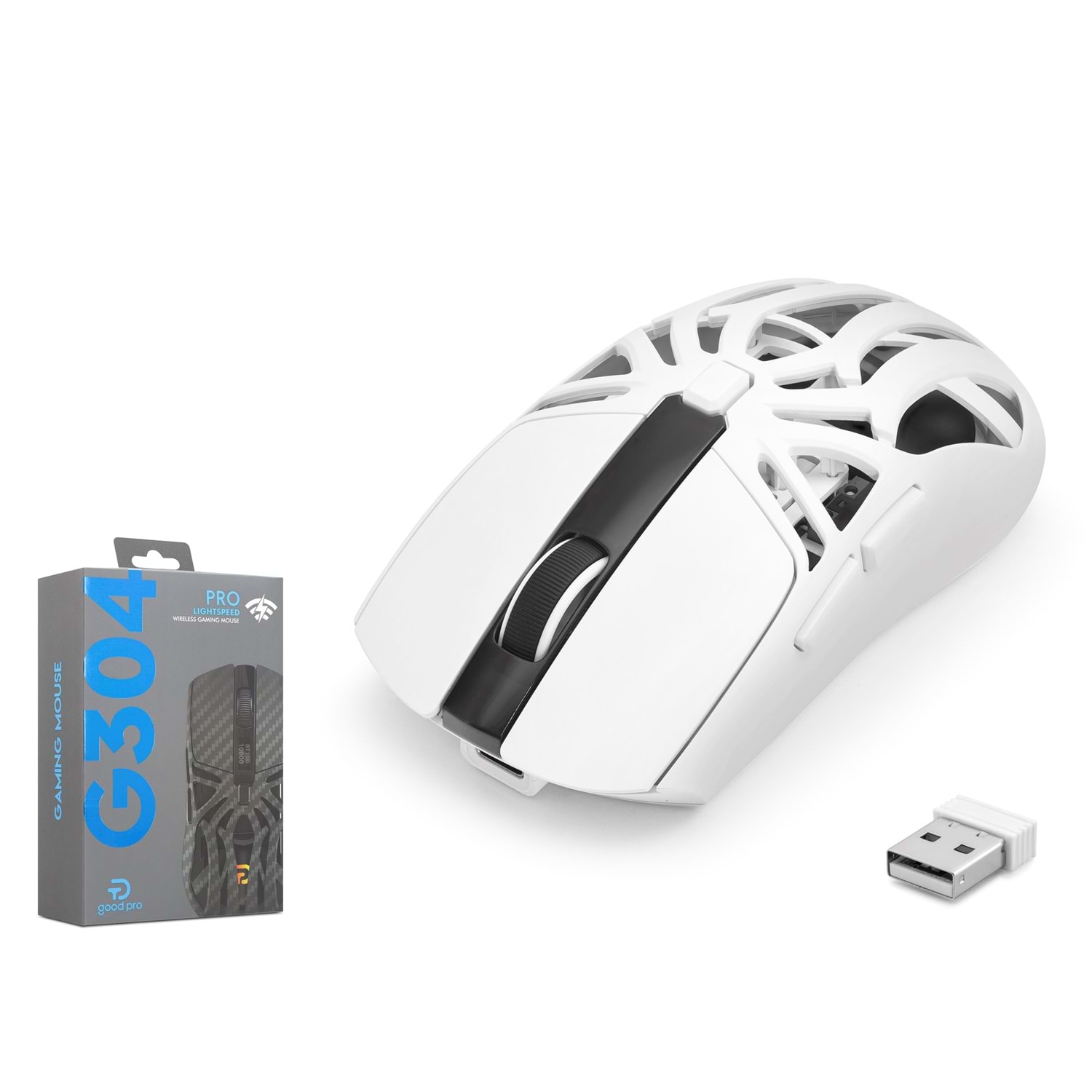 GOOD PRO G304W Tri Mode RGB Gaming Hafif Mouse 10000 DPI Beyaz